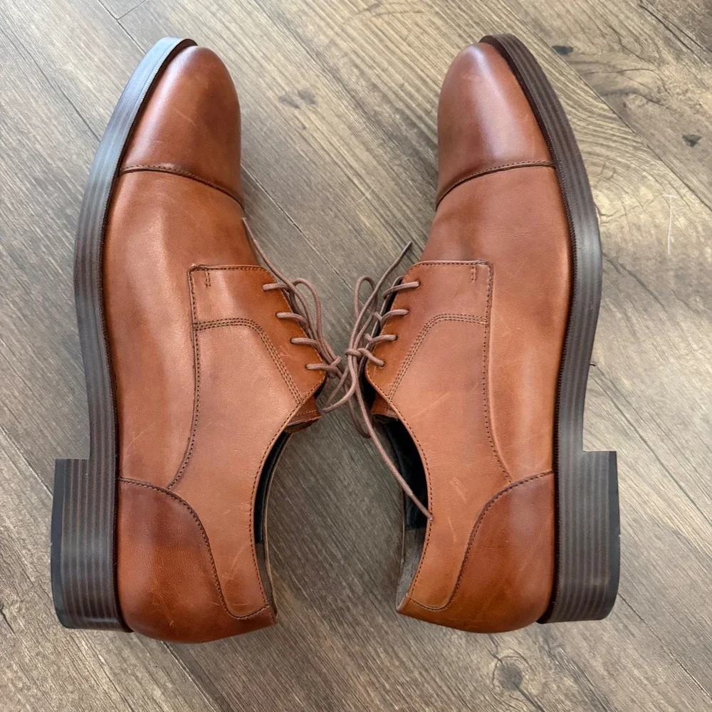 Cole Haan Oxford Mens 10 M British Tan Leather Grand OS Cap Toe C24519